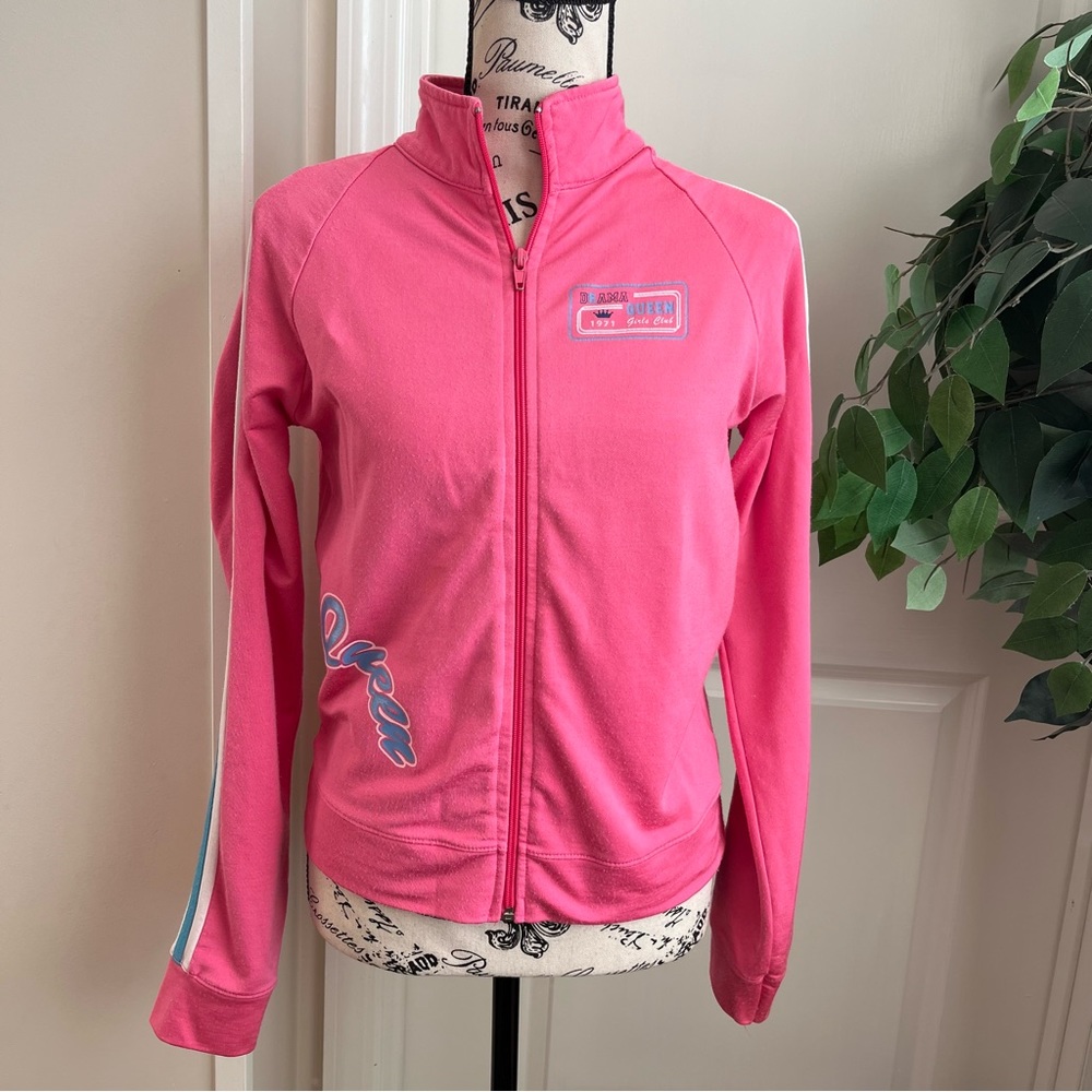 Papaya Y2K Drama Queen Track Zip Up Jacket Pink Sz L